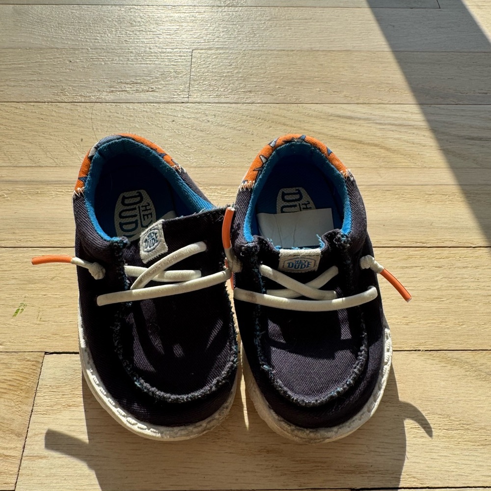 Hey Dude Kids' Moccasins in Black and Orange